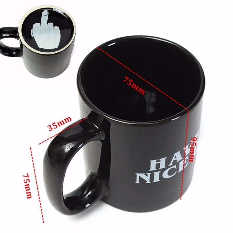 Good Day Ceramic Cup Coffee Cup Middle Finger Cup