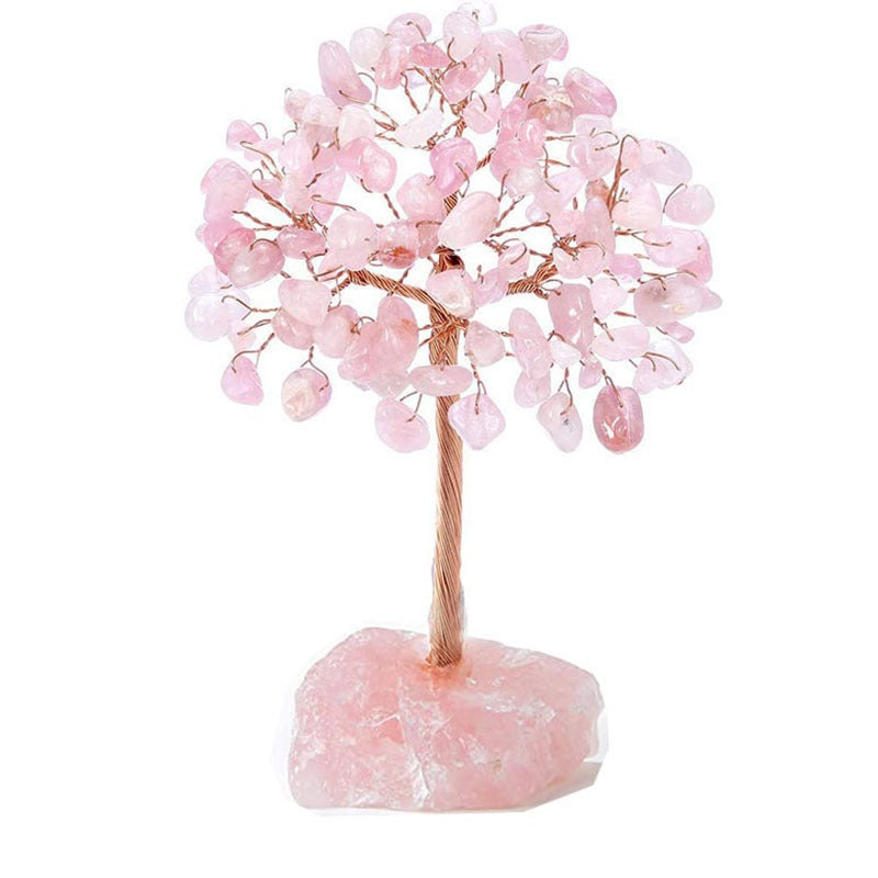 Popular natural crystal tree crystal wool mineral fluorite base, fortune tree chakra amethyst powder crystal ornament