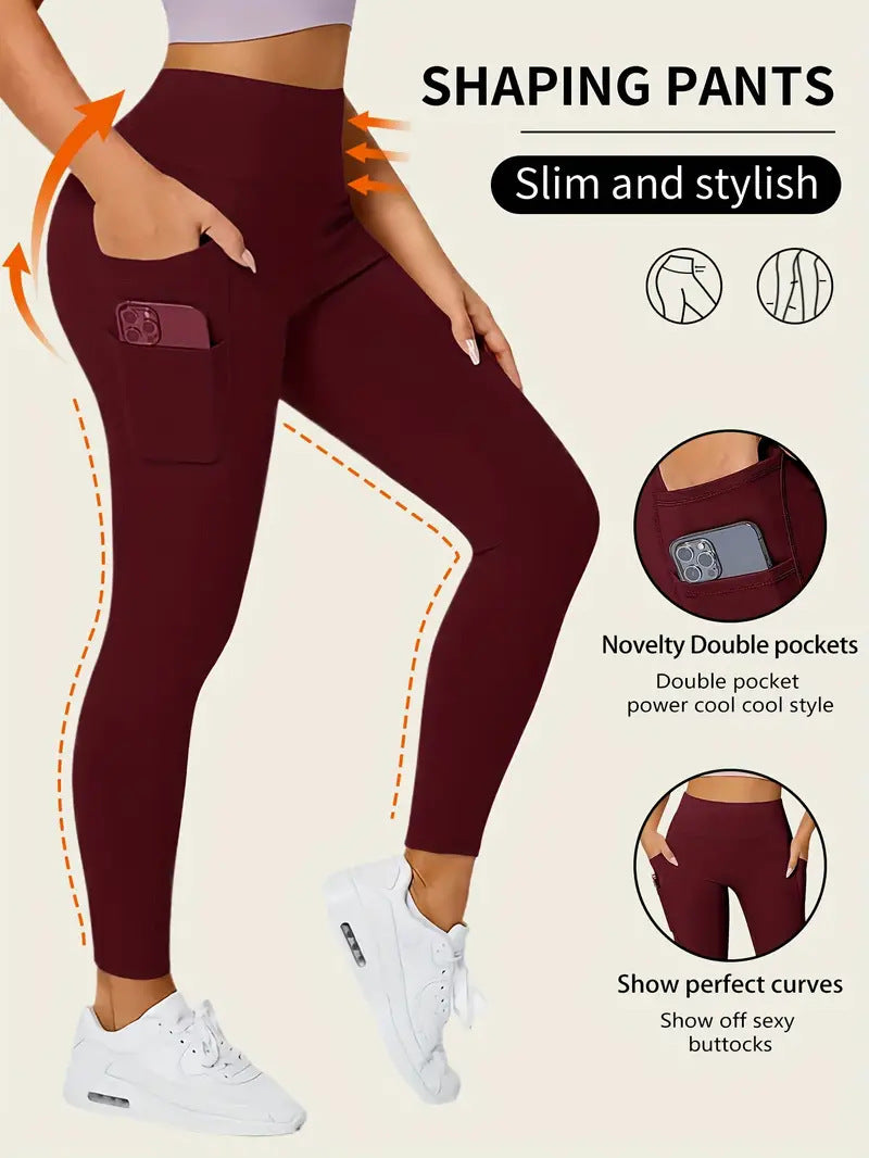 Spring And Summer Women's Two-pocket Tight Sports Pants