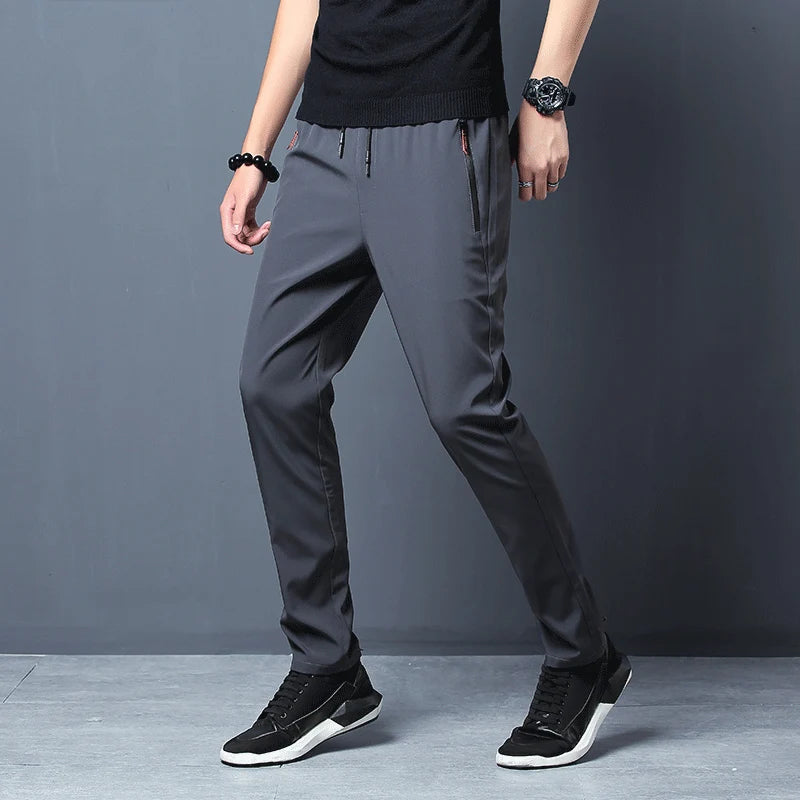 Men's Casual Pants Stretch Slim Fit Elastic Waist Jogger Korean Classic Blue Black Gray Male Brand Trousers Plus Size 4XL 5XL