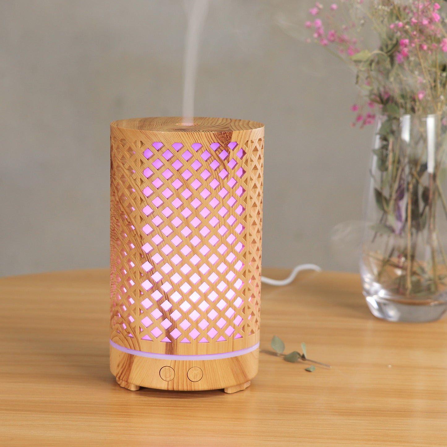 Hollow Lattice Wood Grain Humidifier