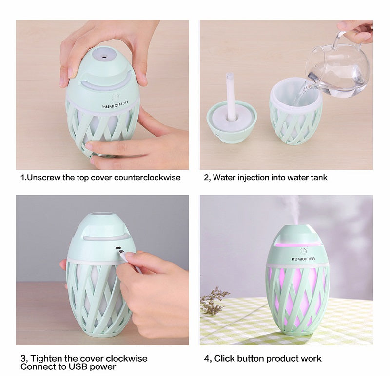 LED Light Twisted Mini Humidifier