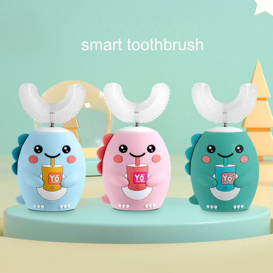 U-shaped electric toothbrush children's rechargeable 2-6-12-year-old rechargeable baby toothbrush U-shaped little dinosaur child