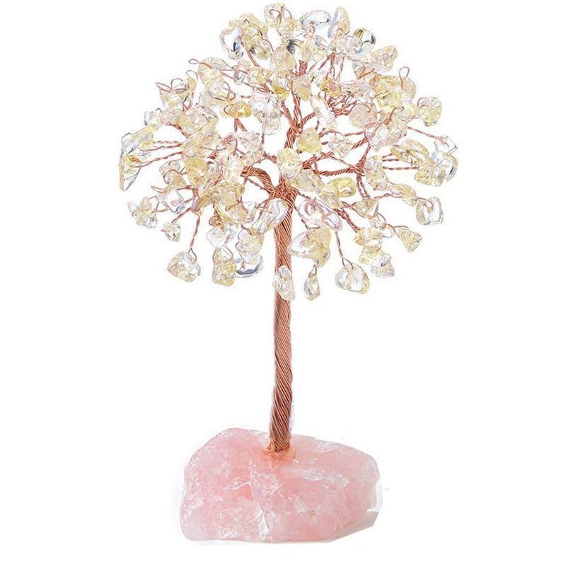 Popular natural crystal tree crystal wool mineral fluorite base, fortune tree chakra amethyst powder crystal ornament