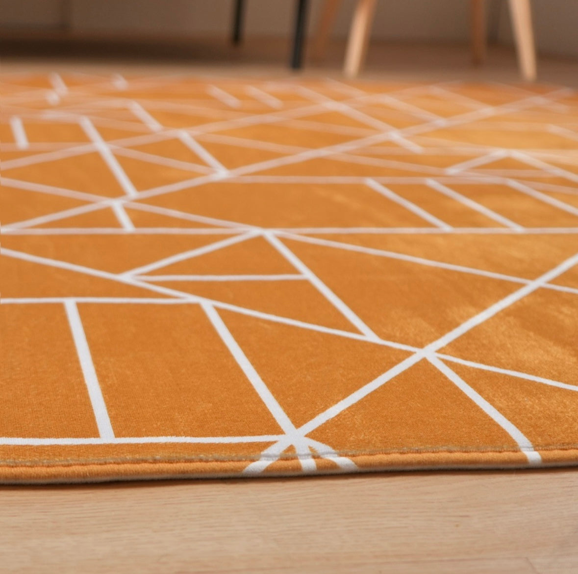 Mason Geometric Printed Rug - Ochre