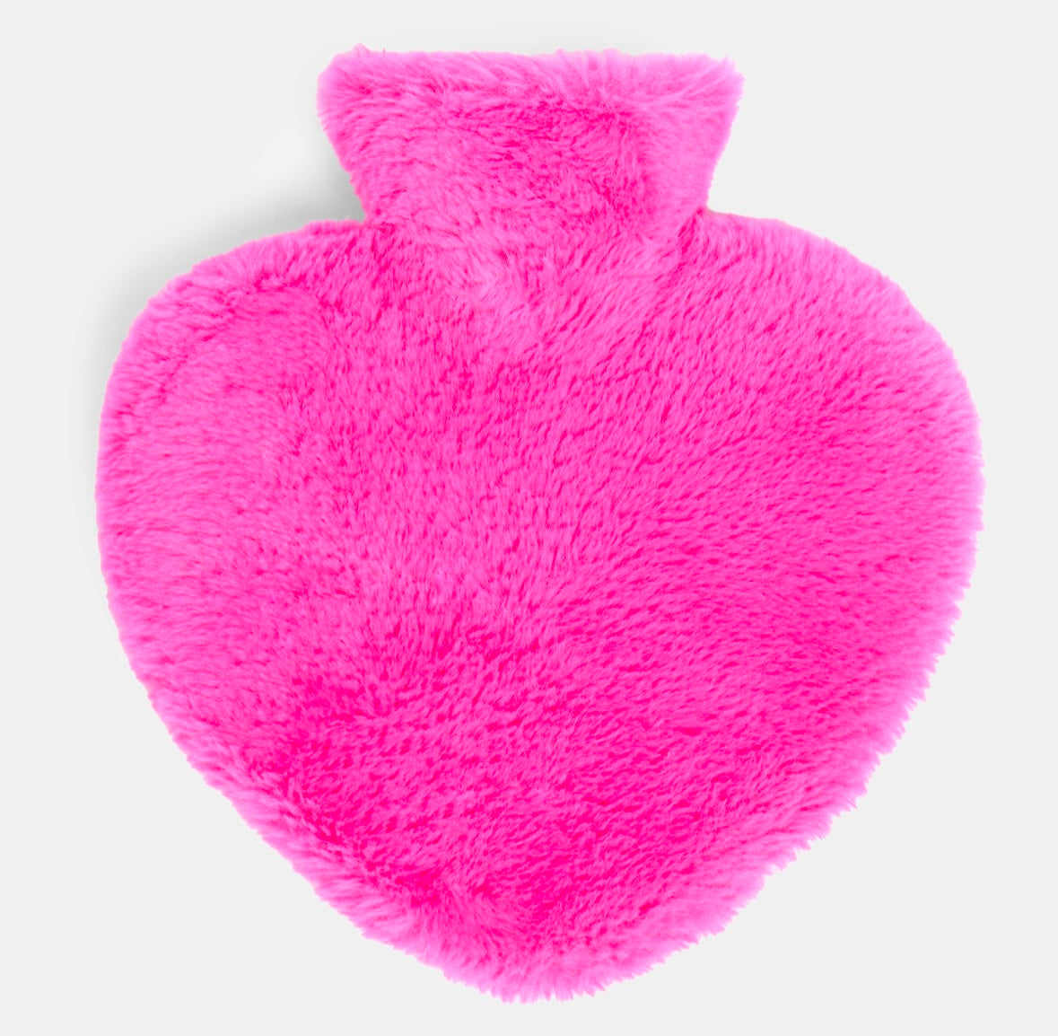 Faux Fur Heart Shaped Hot Water Bottle - Fuchsia