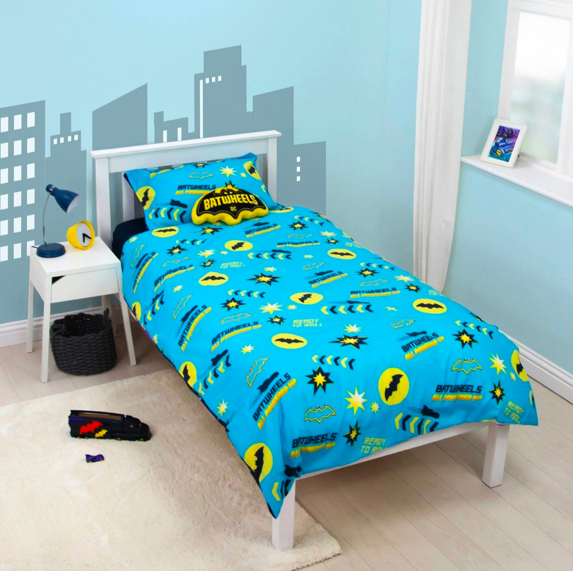 DC Batman Batwheels Character Reversible Duvet Cover Set, Multi - Single