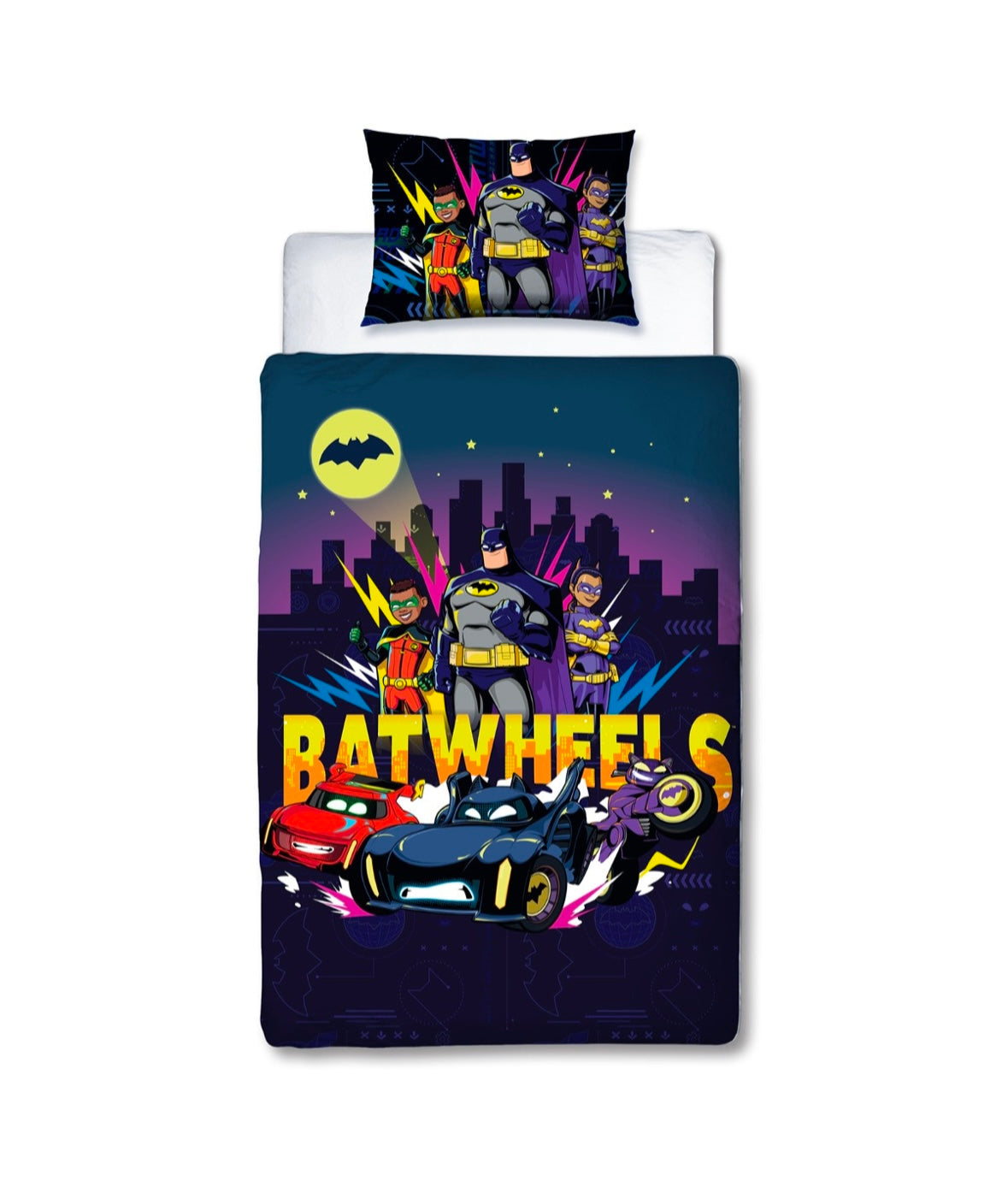 DC Batman Batwheels Character Reversible Duvet Cover Set, Multi - Single