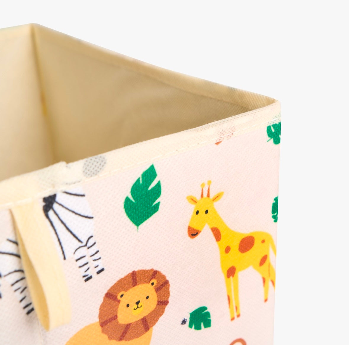 Safari Print Cube Storage Boxes, Natural - 2 Pack