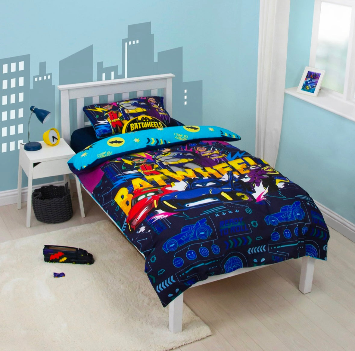 DC Batman Batwheels Character Reversible Duvet Cover Set, Multi - Single