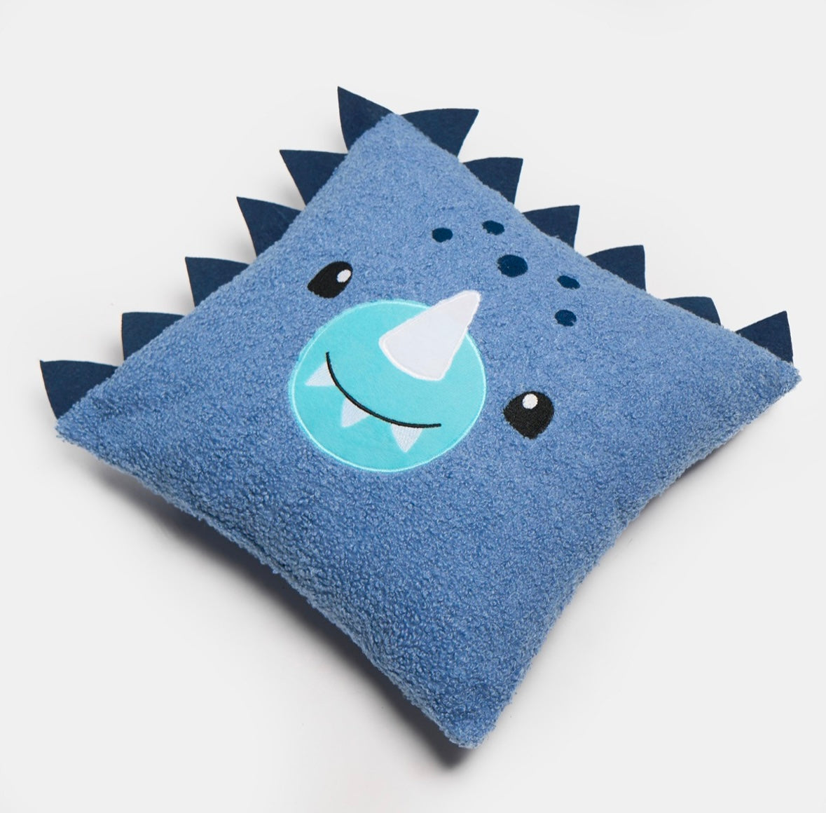 Kids Character Dinosaur Boucle Filled Cushion - Blue