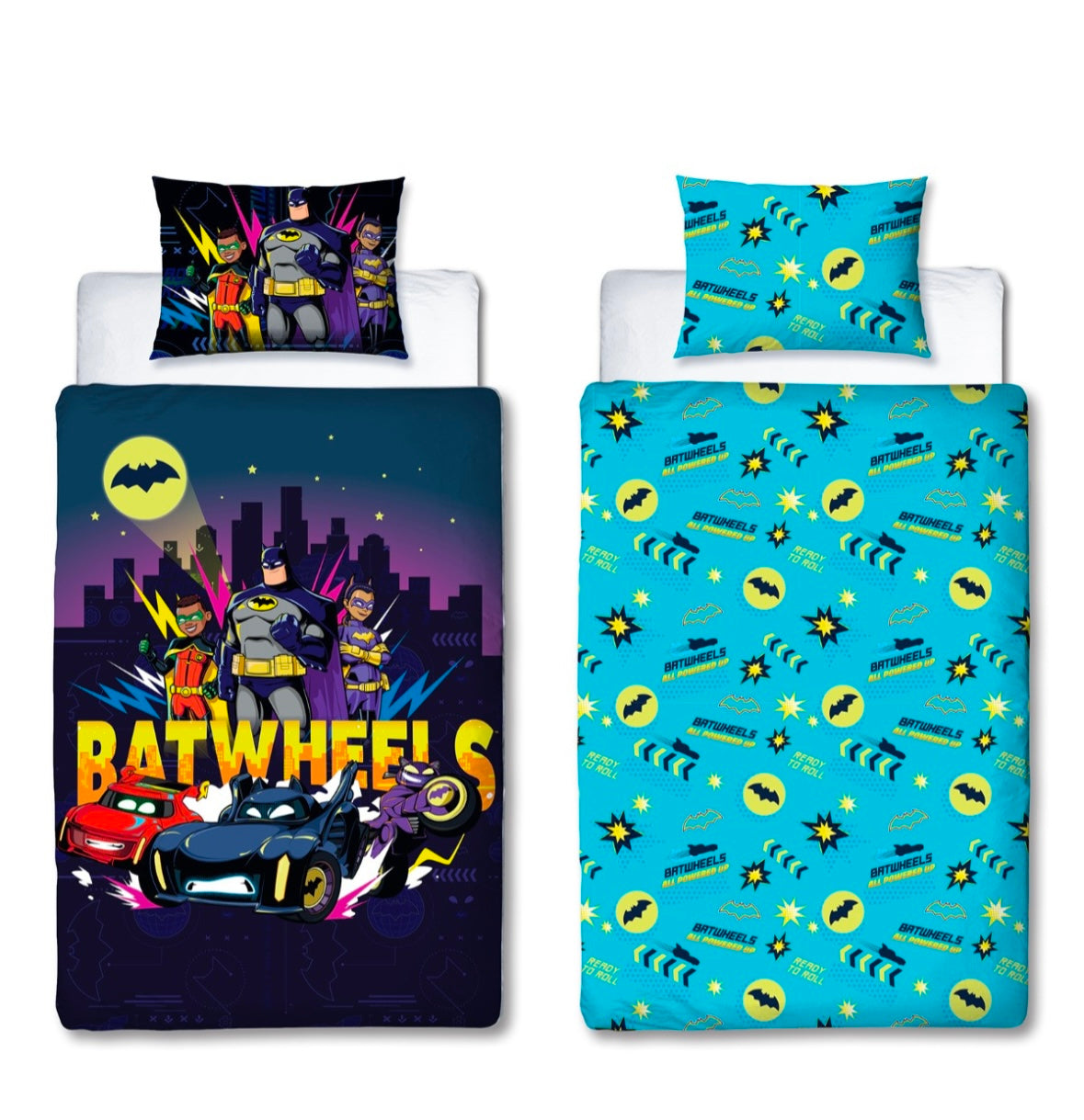 DC Batman Batwheels Character Reversible Duvet Cover Set, Multi - Single