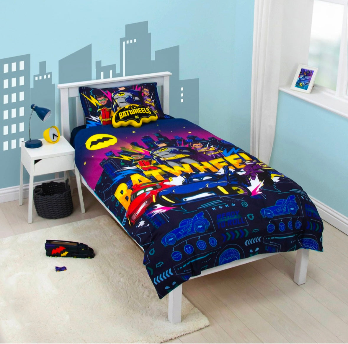 DC Batman Batwheels Character Reversible Duvet Cover Set, Multi - Single