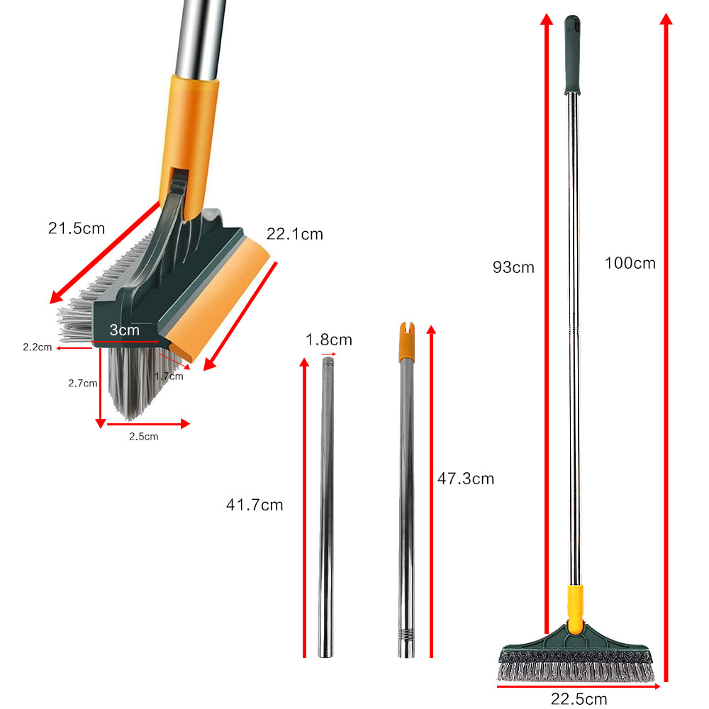 3 in 1 Floor Scrub Brush Squeegee Mop