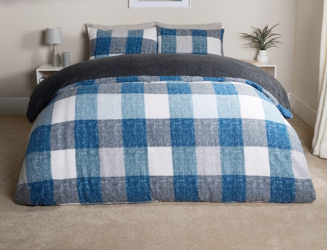 Gingham Check Teddy Duvet Set