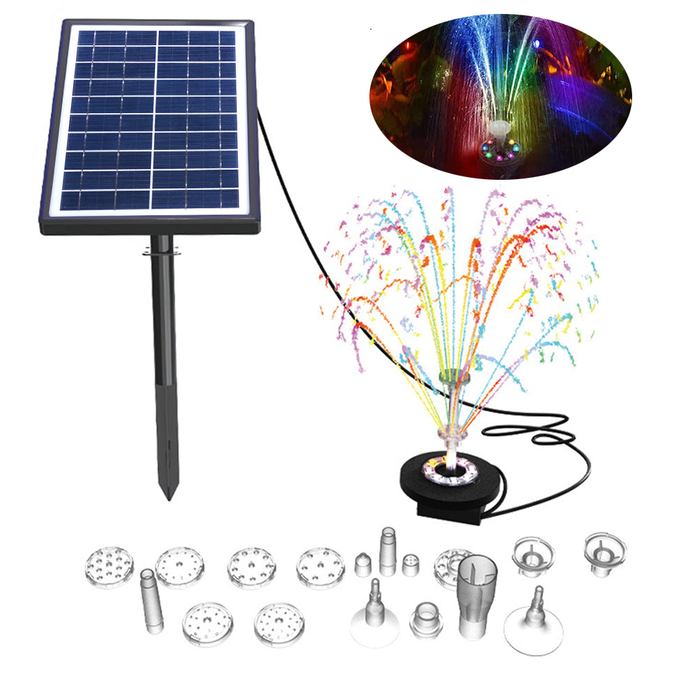 Solar Powered Fountain Coloured LED Water Pump