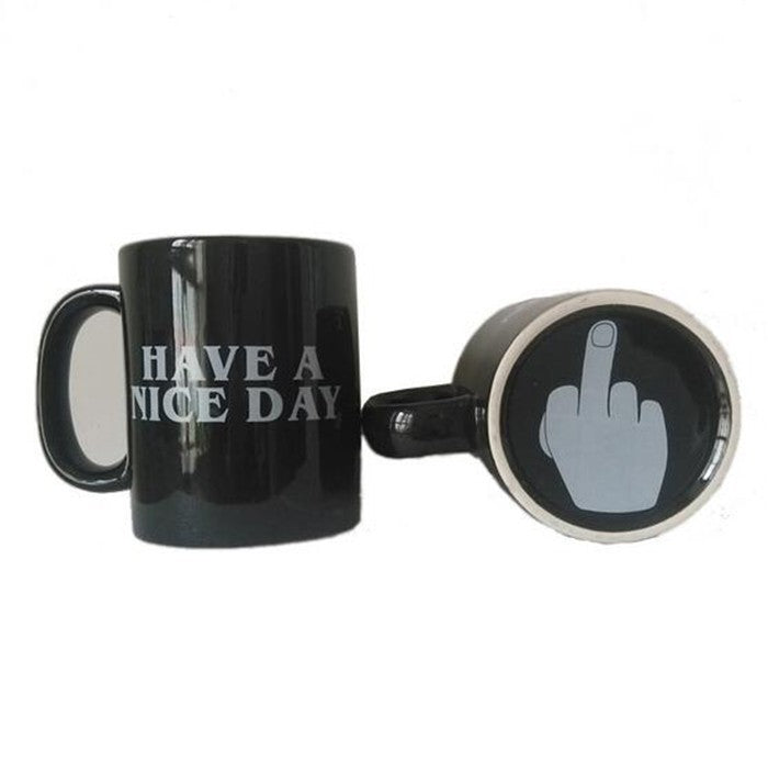 Good Day Ceramic Cup Coffee Cup Middle Finger Cup