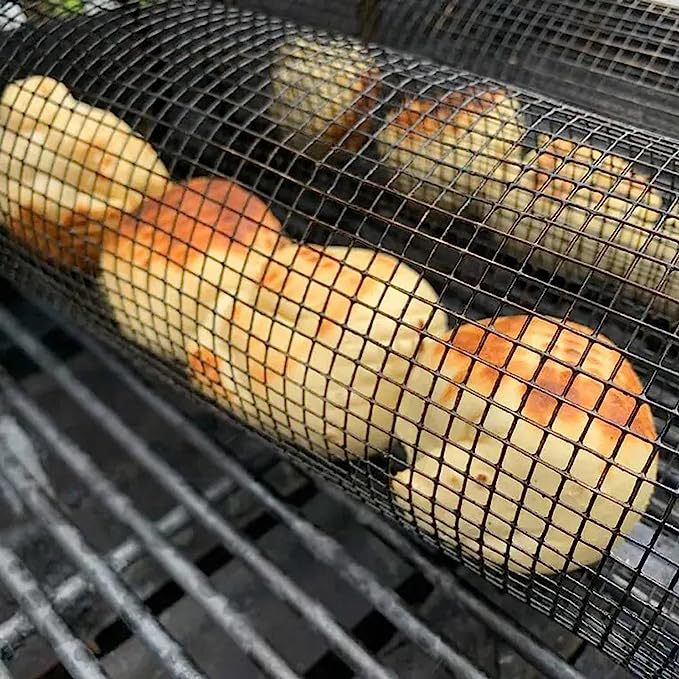 Rolling BBQ Grill Basket