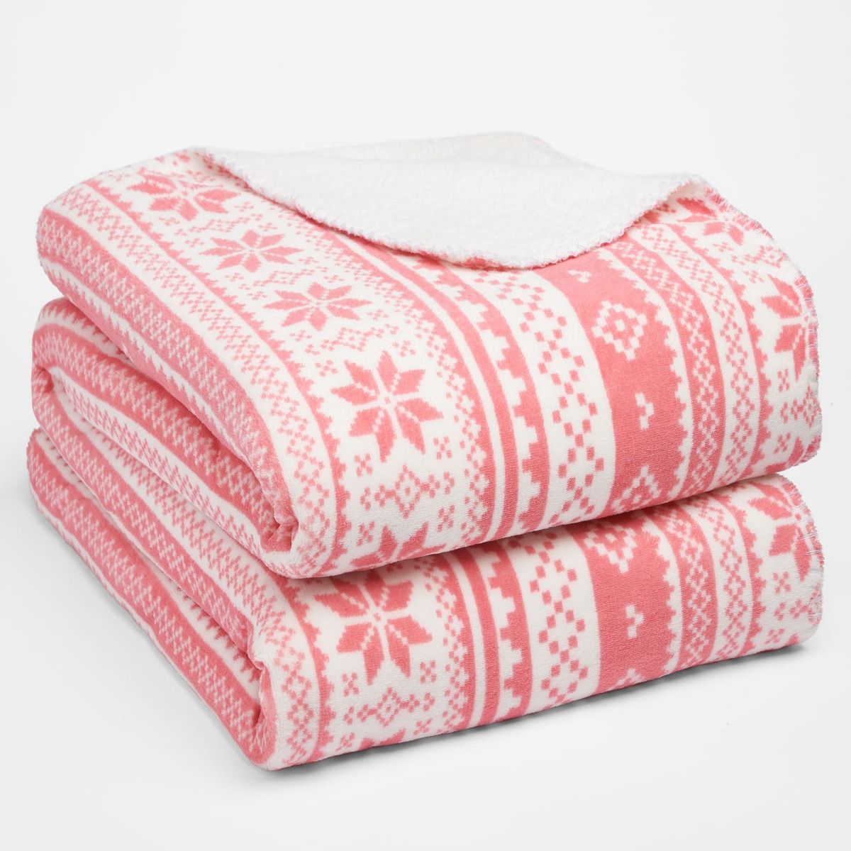 Blush Nordic Sherpa Throw