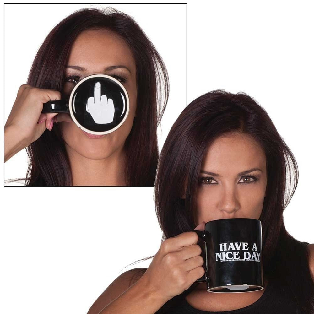 Good Day Ceramic Cup Coffee Cup Middle Finger Cup