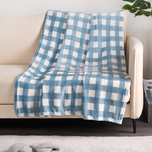 Ultra Soft Gingham Print Throw