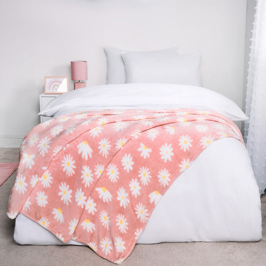 Ultra Soft Daisy Print Throw