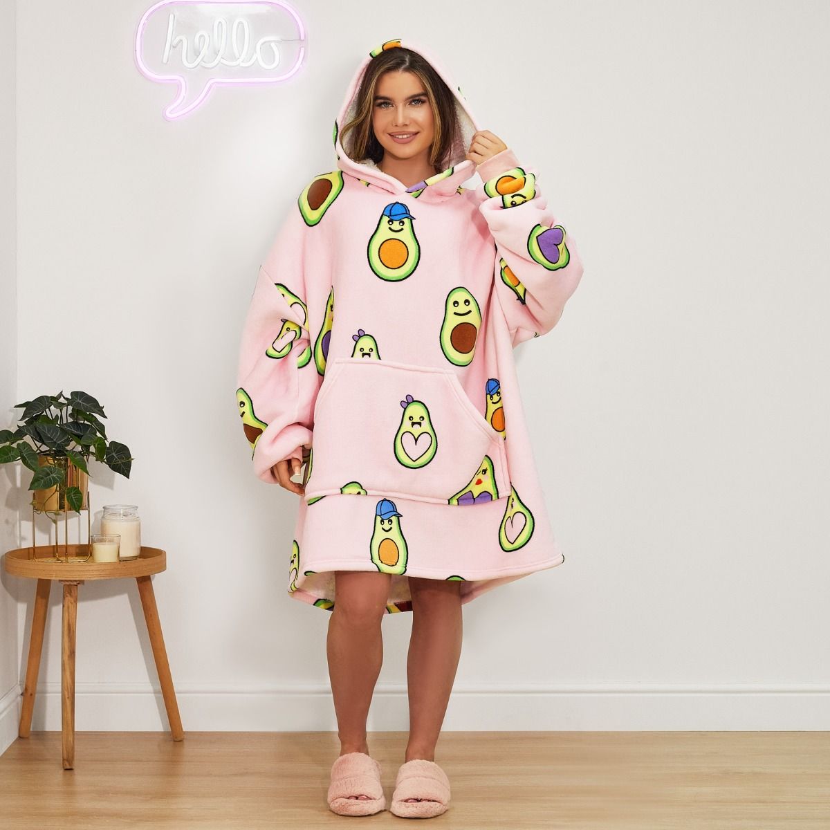 Avocado Print Hoodie Blanket