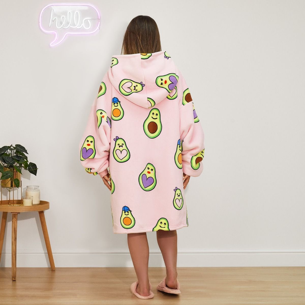 Avocado Print Hoodie Blanket