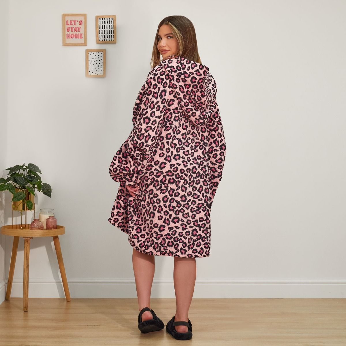 Leopard Print Hoodie Blanket