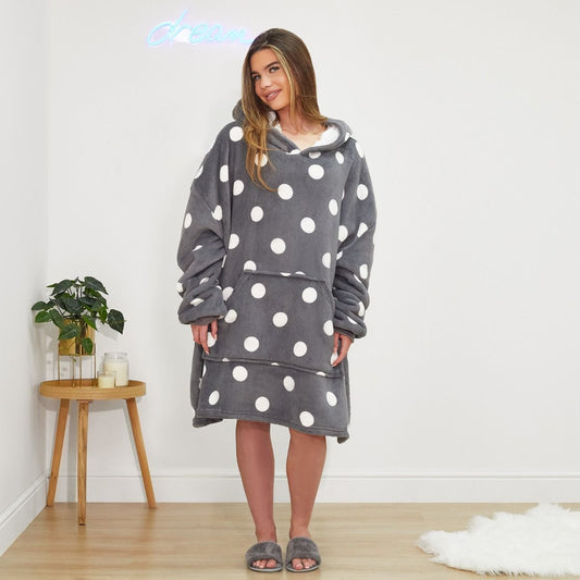 Spot Print Hoodie Blanket