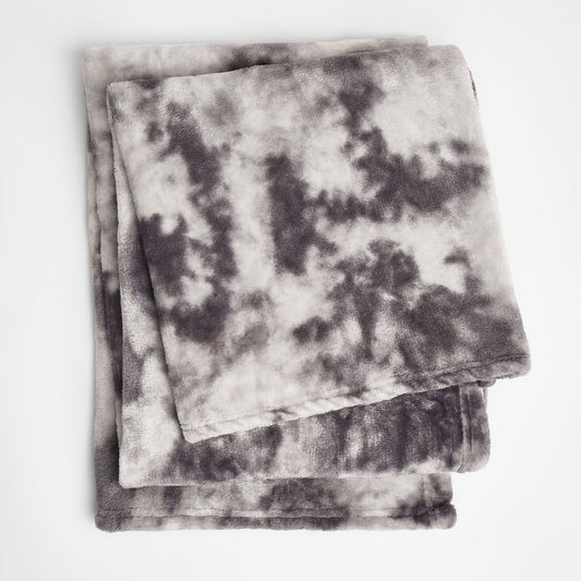 Tie Dye Supersoft Throw - Grey