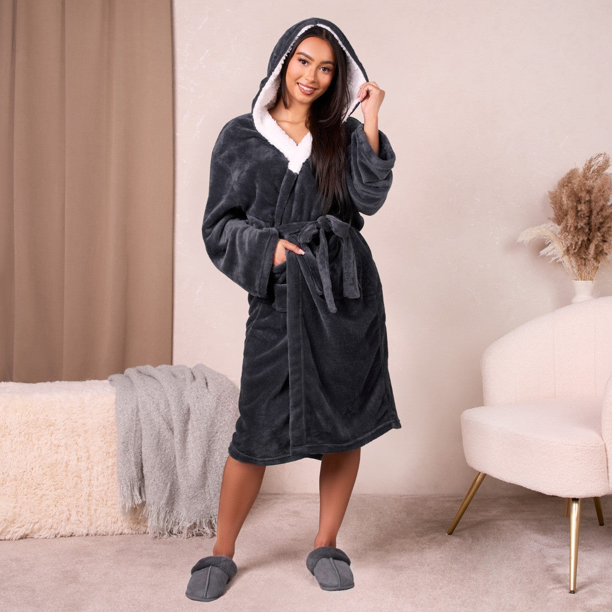 Sherpa Fleece Dressing Gown