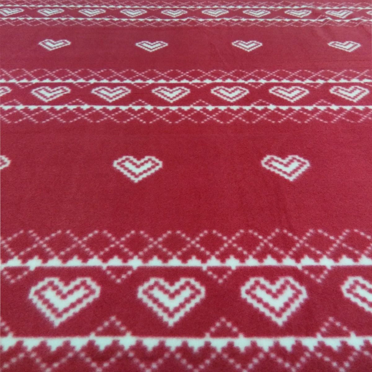 Heart Design Print Fleece Throw