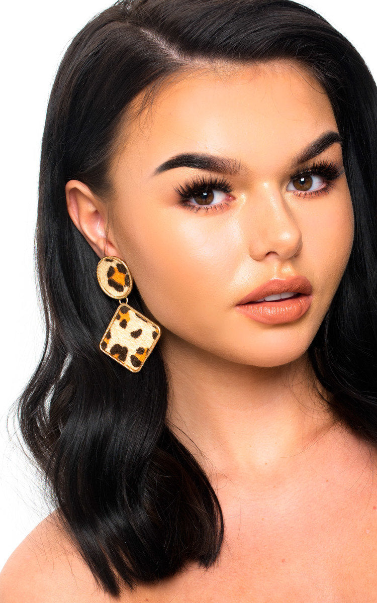 Leopard Print Drop Earrings Ari