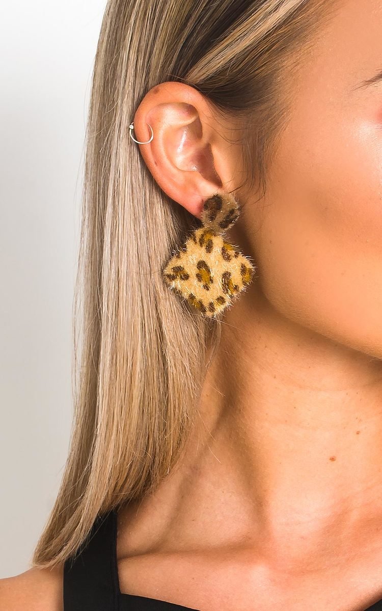 Leopard Print Fuzzy Earrings Jen