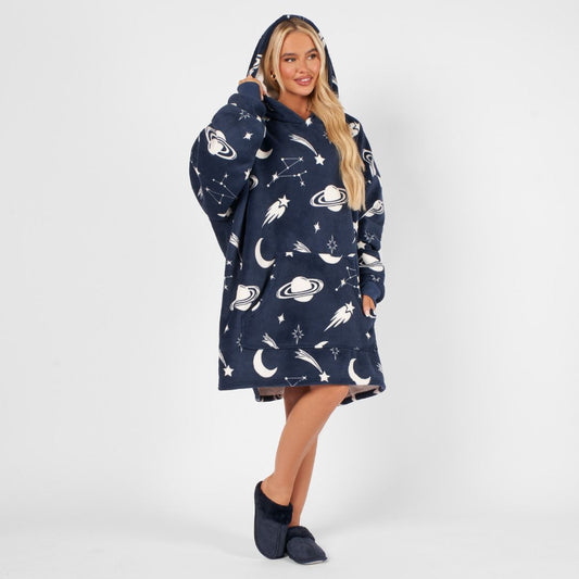 Celestial Moon Star Hoodie Blanket