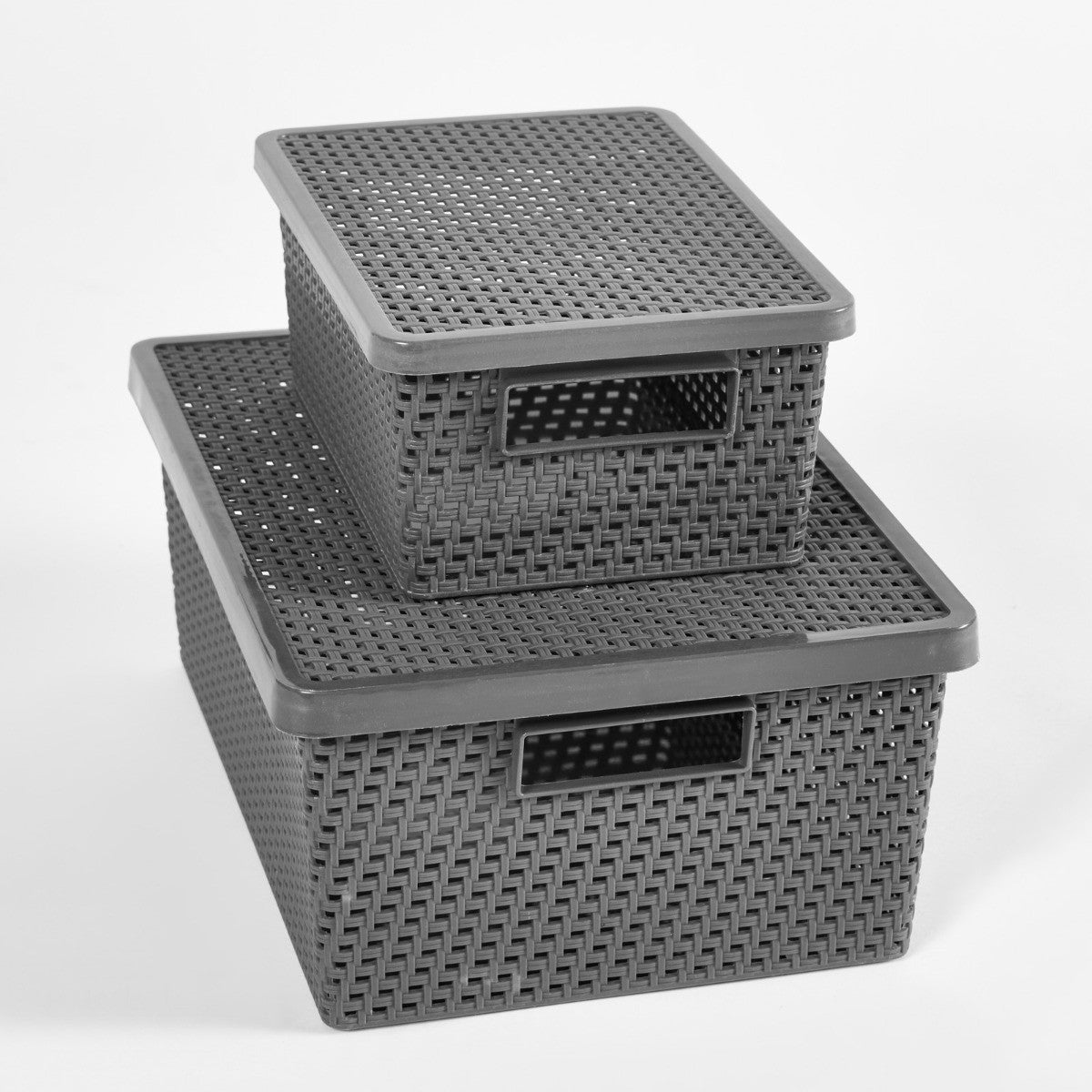 Plastic storage boxes with lids