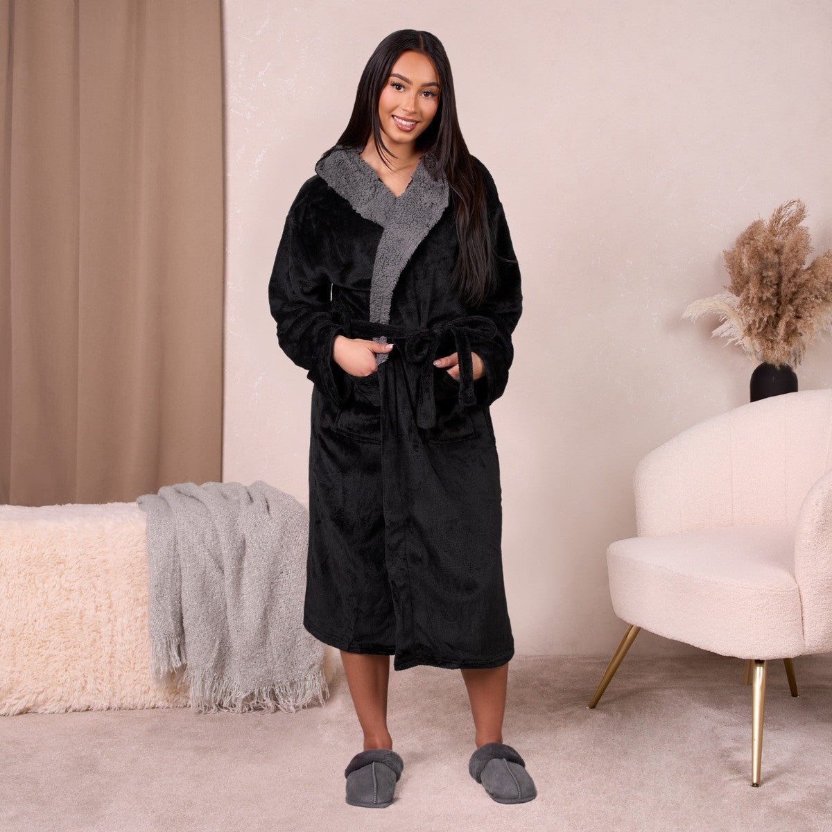 Sherpa Fleece Dressing Gown