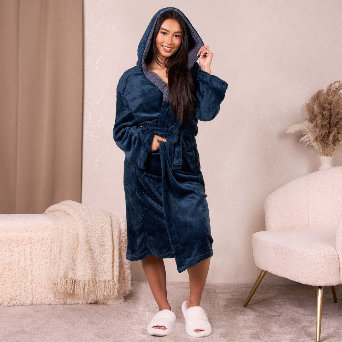 Sherpa Fleece Dressing Gown