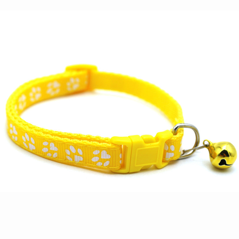 Cat/ Dog Pawprint Collar With Bell