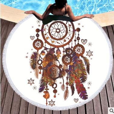 Large Round Dreamcatcher Beach Towel