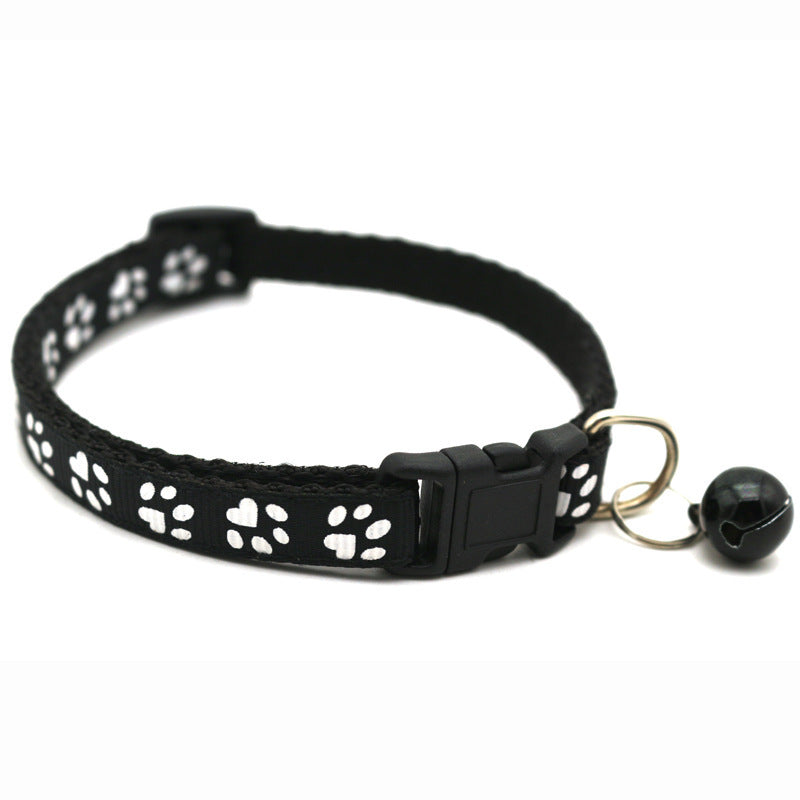 Cat/ Dog Pawprint Collar With Bell