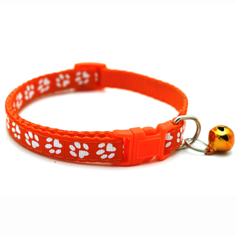 Cat/ Dog Pawprint Collar With Bell