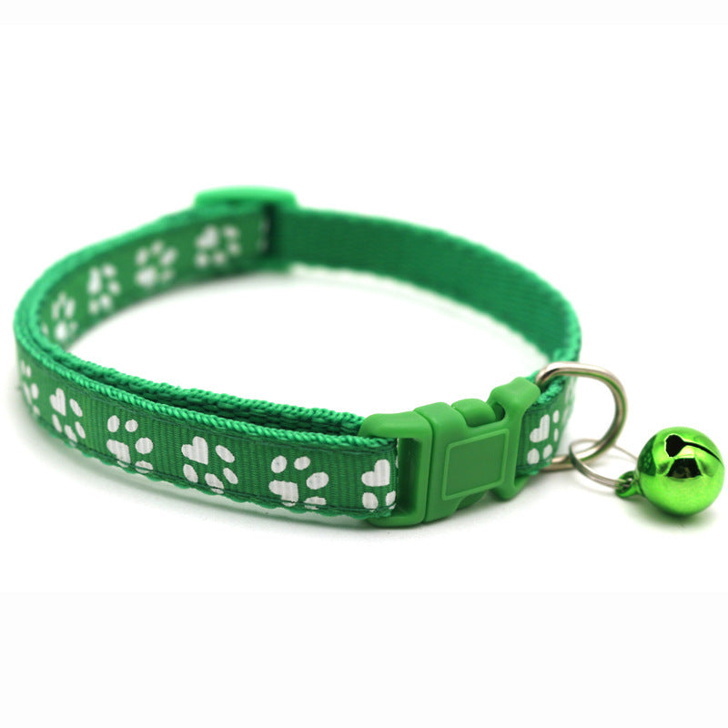 Cat/ Dog Pawprint Collar With Bell