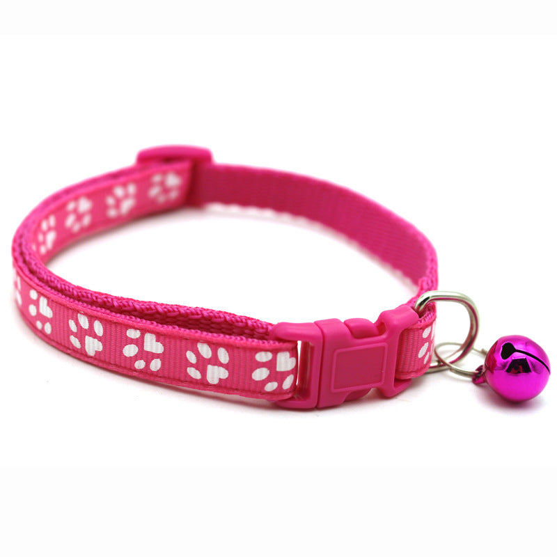 Cat/ Dog Pawprint Collar With Bell