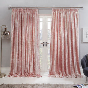 Pencil Pleat Crushed Velvet Curtains