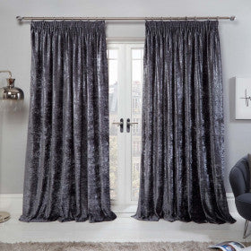 Pencil Pleat Crushed Velvet Curtains